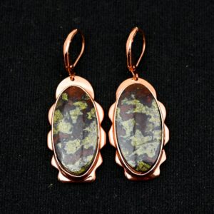Dragon Bloodstone Earrings, Natural Dragon Blood Jasper Gemstone Earrings, Lever Back Earrings, Handmade Jewelry, Real Bloodstone Jewelry