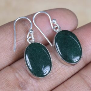 Handmade Bloodstone 925 Sterling Silver Hook Earrings