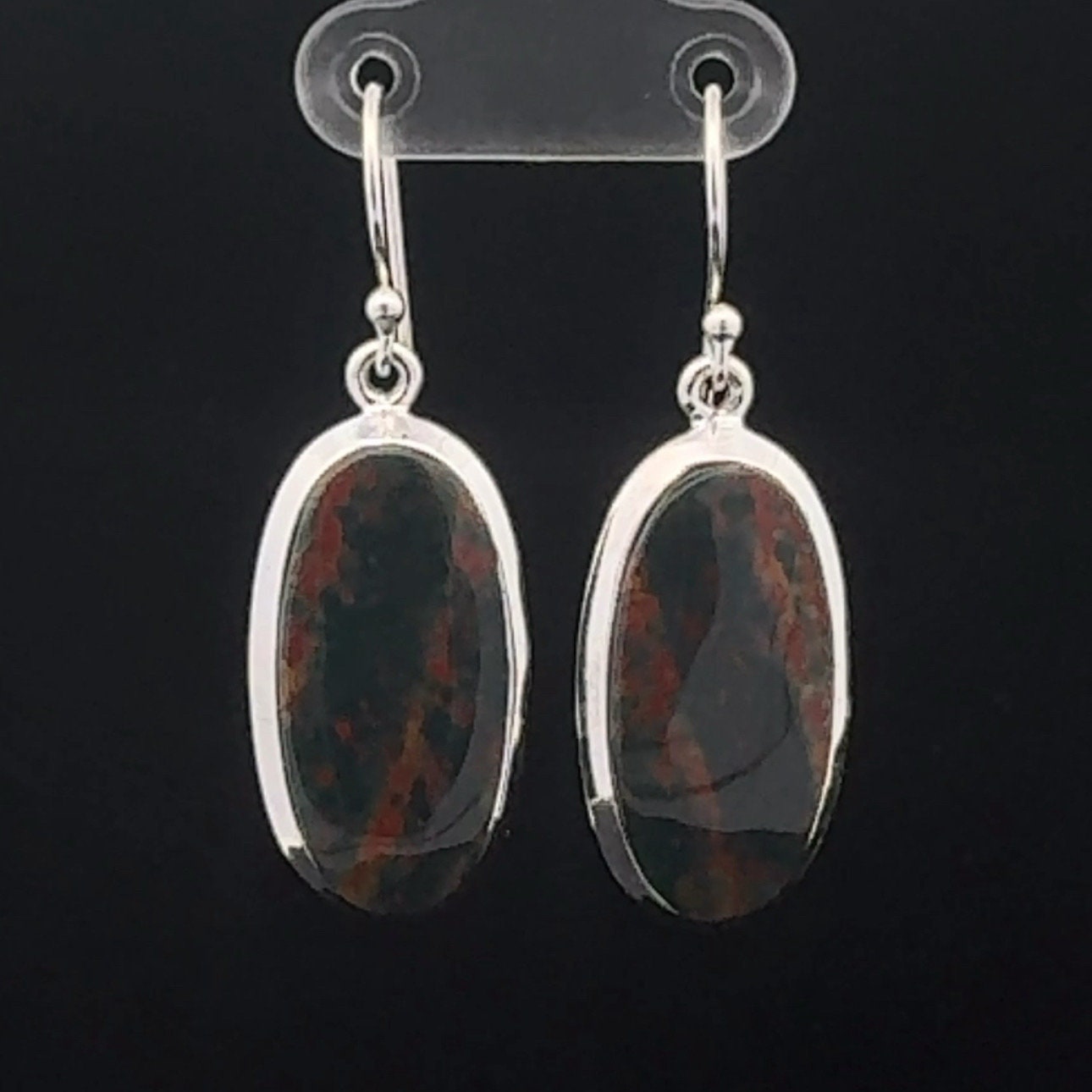 Sterling Silver Bloodstone Earrings Sterling Silver Bloodstone Earrings