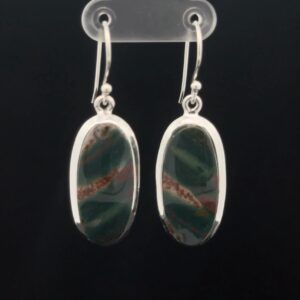 Sterling Silver Bloodstone Earrings