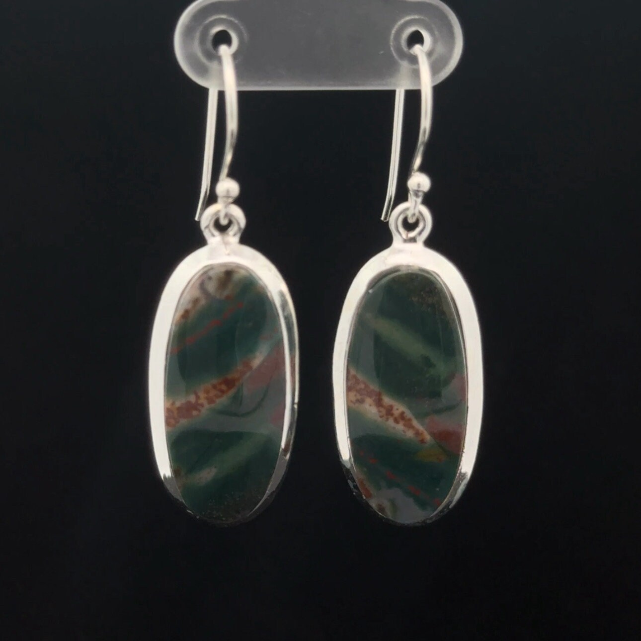 Sterling Silver Bloodstone Earrings Sterling Silver Bloodstone Earrings