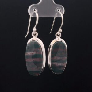 Sterling Silver Bloodstone Earrings