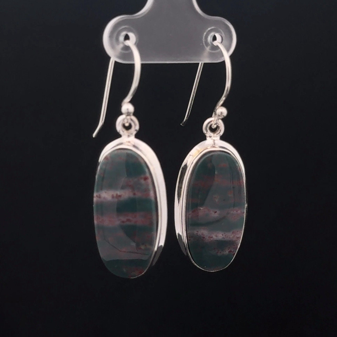 Sterling Silver Bloodstone Earrings