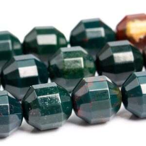 10x9mm Dark Green Blood Stone Beads Faceted Bicone Barrel Drum Grade Aaa Genuine Natural Loose Beads 15" / 7.5" Bulk Lot Options (117002) 10x9mm Dark Green Blood Stone Beads Faceted Bicone Barrel Drum Grade Aaa Genuine Natural Loose Beads 15" / 7.5" Bulk Lot Options (117002)