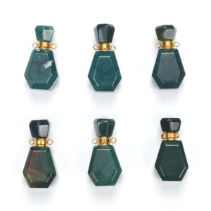 34X17X13MM African Blood Stone Gemstone Natural Perfume Bottle Pendant Faceted, Essential Oil Bottle Beads 1 Bead (80017221-P70) 34X17X13MM African Blood Stone Gemstone Natural Perfume Bottle Pendant Faceted, Essential Oil Bottle Beads 1 Bead (80017221-P70)