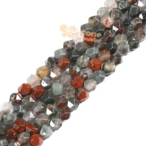 6mm African Bloodstone Gemstone Triangle Faceted Round Loose Beads Strand 15.5" Diy Jewelry Making 6mm African Bloodstone Gemstone Triangle Faceted Round Loose Beads Strand 15.5" Diy Jewelry Making