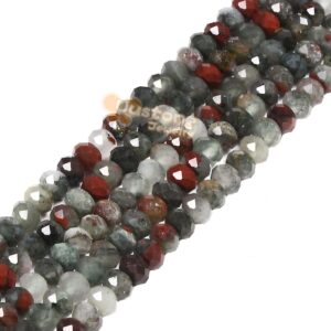 6mm To 7mm African Bloodstone Faceted Rondelle Loose Gemstone Beads 16" 6mm To 7mm African Bloodstone Faceted Rondelle Loose Gemstone Beads 16"