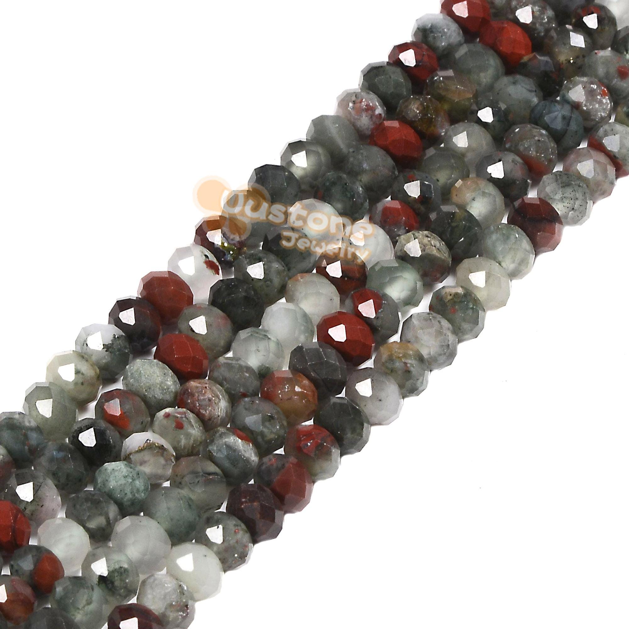 6mm To 7mm African Bloodstone Faceted Rondelle Loose Gemstone Beads 16" 6mm To 7mm African Bloodstone Faceted Rondelle Loose Gemstone Beads 16"
