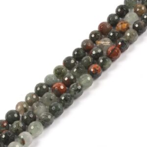 8mm Faceted African Bloodstone Round Ball Loose Beads Gemstone Bead Jewelry Making Handmade Strand 8mm Faceted African Bloodstone Round Ball Loose Beads Gemstone Bead Jewelry Making Handmade Strand