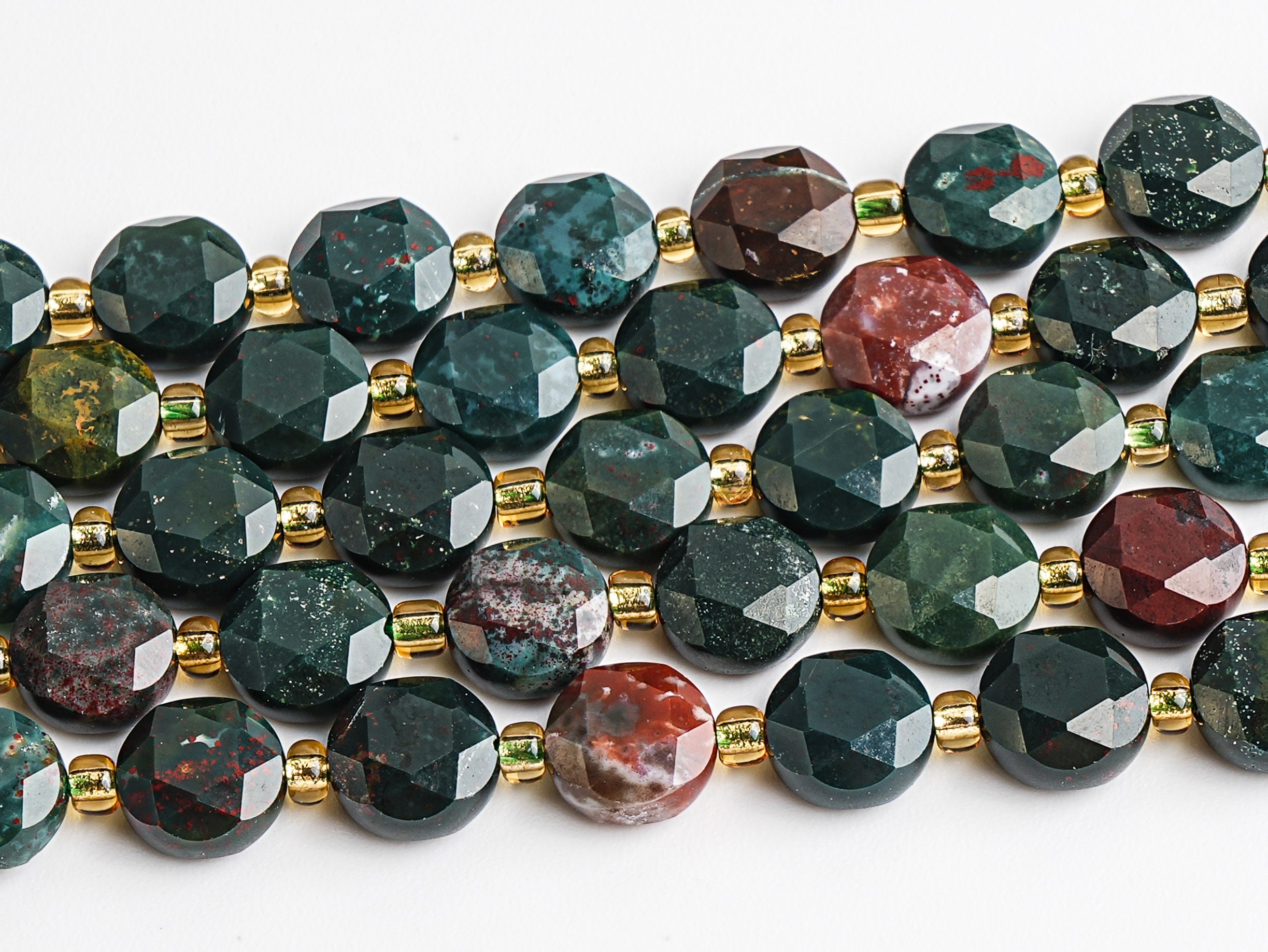 8mm Dark Green Blood Stone Beads Grade Aa Genuine Natural Gemstone Faceted Coin Loose Beads 15"/7.5" Bulk Lot Options 8mm Dark Green Blood Stone Beads Grade Aa Genuine Natural Gemstone Faceted Coin Loose Beads 15"/7.5" Bulk Lot Options
