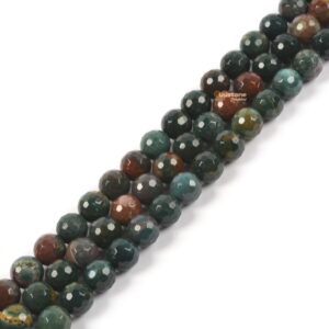 8mm Faceted Green Bloodstone Heliotrope Round Ball Loose Beads Gemstone Bead Jewelry Making Handmade Strand 8mm Faceted Green Bloodstone Heliotrope Round Ball Loose Beads Gemstone Bead Jewelry Making Handmade Strand