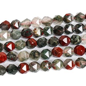 Genuine Natural 6MM African Blood Stone Green Red Star Faceted Shape 15" 7.5" Loose Beads Genuine Natural 6MM African Blood Stone Green Red Star Faceted Shape 15" 7.5" Loose Beads