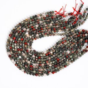 Genuine Natural Green Blood Stone Loose Beads Grade Aaa Star Cut Faceted Shape 6mm Genuine Natural Green Blood Stone Loose Beads Grade Aaa Star Cut Faceted Shape 6mm