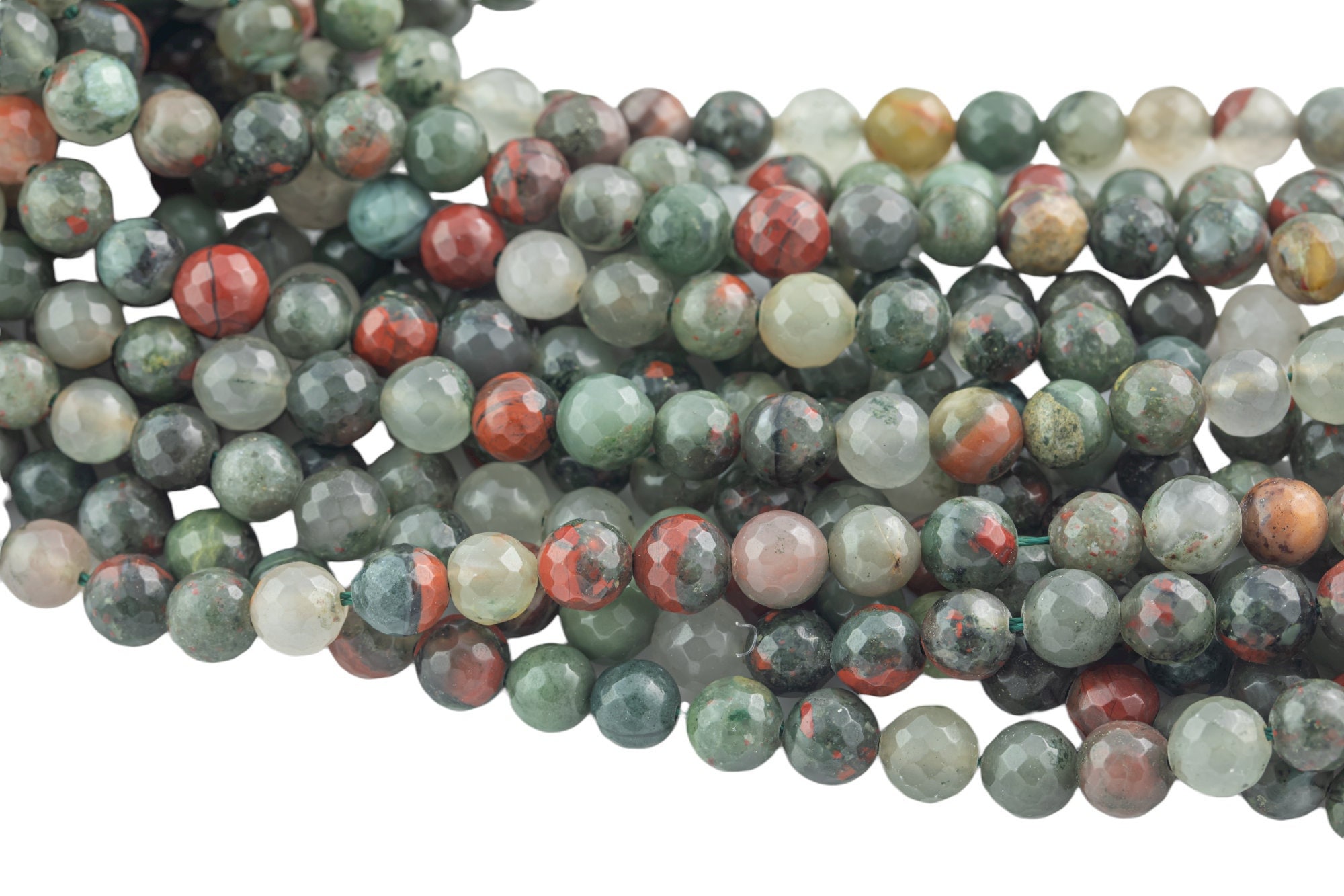 Natural Bloodstone Beads Blood Stone Beads, High Quality In Faceted Round,-full Strand 15.5 Inch Strand, 4mm, 6mm, 8mm, 12mm, Or 14mm Beads
