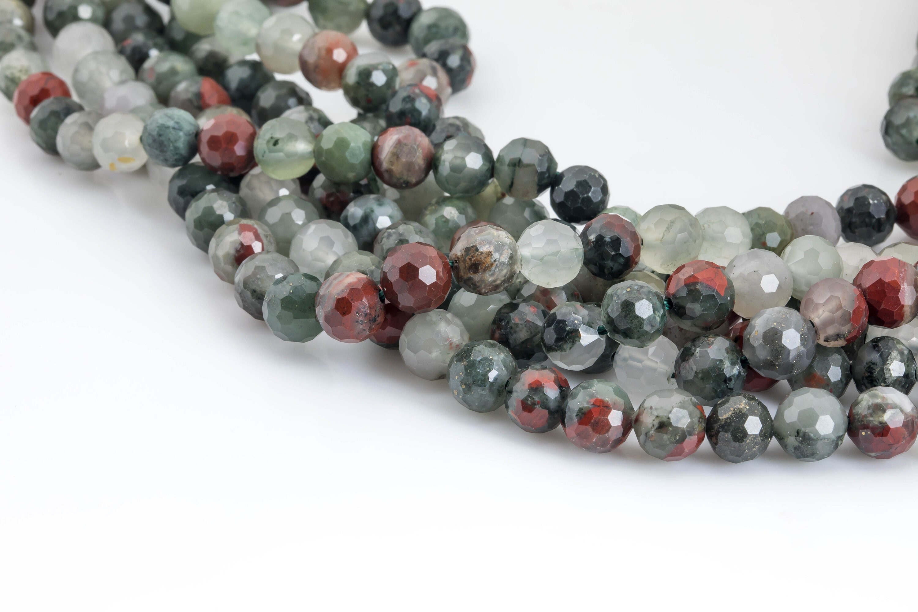 Natural Bloodstone Blood Stone Beads - Diamond Cut Faceted Round - 6mm 8mm 10mm Or 12mm - Full 15.5" 15.5 Inch Strands Gemstone Beads Natural Bloodstone Blood Stone Beads - Diamond Cut Faceted Round - 6mm 8mm 10mm Or 12mm - Full 15.5" 15.5 Inch Strands Gemstone Beads