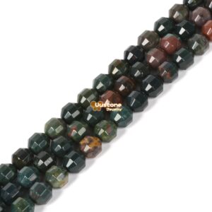 Natural Green Bloodstone Heliotroppe 8mm Faceted Double Cone Roller Loose Beads 15 Inch For Diy Jewelry Making Beads Natural Green Bloodstone Heliotroppe 8mm Faceted Double Cone Roller Loose Beads 15 Inch For Diy Jewelry Making Beads