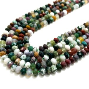 Natural Bloodstone Faceted Rondelle 4mm X 5mm Gemstone Beads - Rdf27 Natural Bloodstone Faceted Rondelle 4mm X 5mm Gemstone Beads - Rdf27