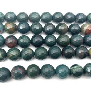 Bloodstone Faceted Round Beads - Dark Green Gemstone Beads - Indian Bloodstone - Blood Stone Round Beads - 6-10mm Beads Bloodstone Faceted Round Beads - Dark Green Gemstone Beads - Indian Bloodstone - Blood Stone Round Beads - 6-10mm Beads