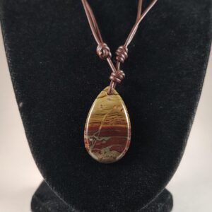 Bloodstone Adjustable Leather Necklace Handmade by Chris Hay Bloodstone Adjustable Leather Necklace Handmade by Chris Hay