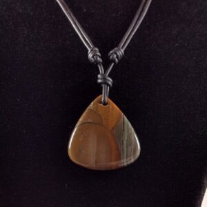 Bloodstone Adjustable Leather Necklace Handmade by Chris Hay Bloodstone Adjustable Leather Necklace Handmade by Chris Hay