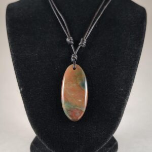 Bloodstone Adjustable Leather Necklace Handmade by Chris Hay Bloodstone Adjustable Leather Necklace Handmade by Chris Hay