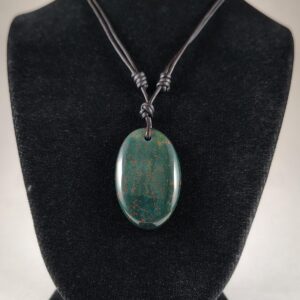 Bloodstone Adjustable Leather Necklace Handmade by Chris Hay Bloodstone Adjustable Leather Necklace Handmade by Chris Hay