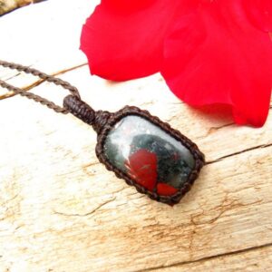 African Bloodstone macrame necklace, african bloodstone, bloodstone necklace, handmade gifts, self gifts, divorce gifts, friendship gifts African Bloodstone macrame necklace, african bloodstone, bloodstone necklace, handmade gifts, self gifts, divorce gifts, friendship gifts