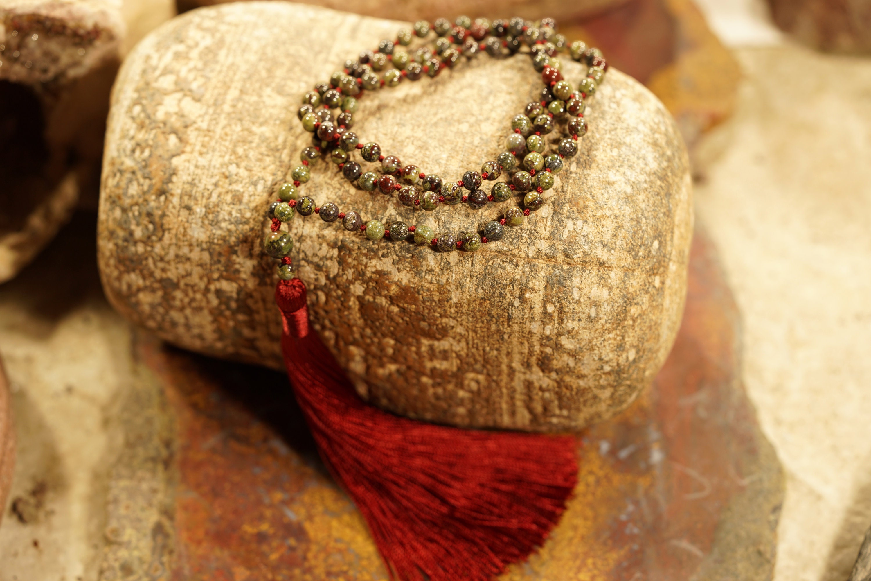African Bloodstone Mala • Dragon's Blood Mala • Dainty Mala • Dragon Blood Mala • 108+1 • Dainty Russian Bloodstone Necklace • 4mm • 3936 African Bloodstone Mala • Dragon's Blood Mala • Dainty Mala • Dragon Blood Mala • 108+1 • Dainty Russian Bloodstone Necklace • 4mm • 3936