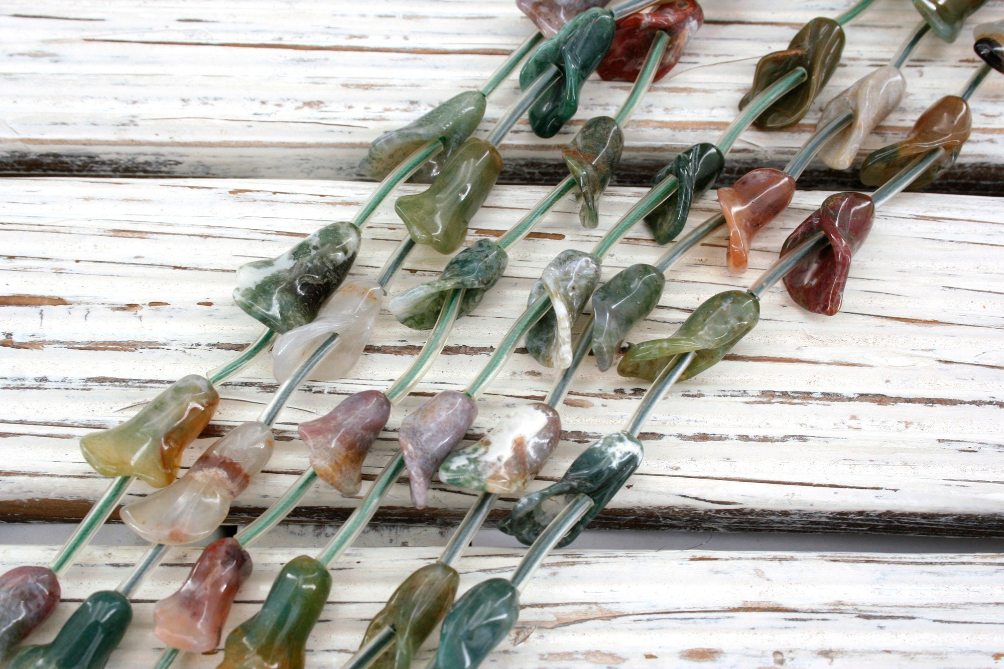 Blood Stone Handmade Flower Beads (etb01344) Unique Jewelry/vintage Jewelry/gemstone Necklace