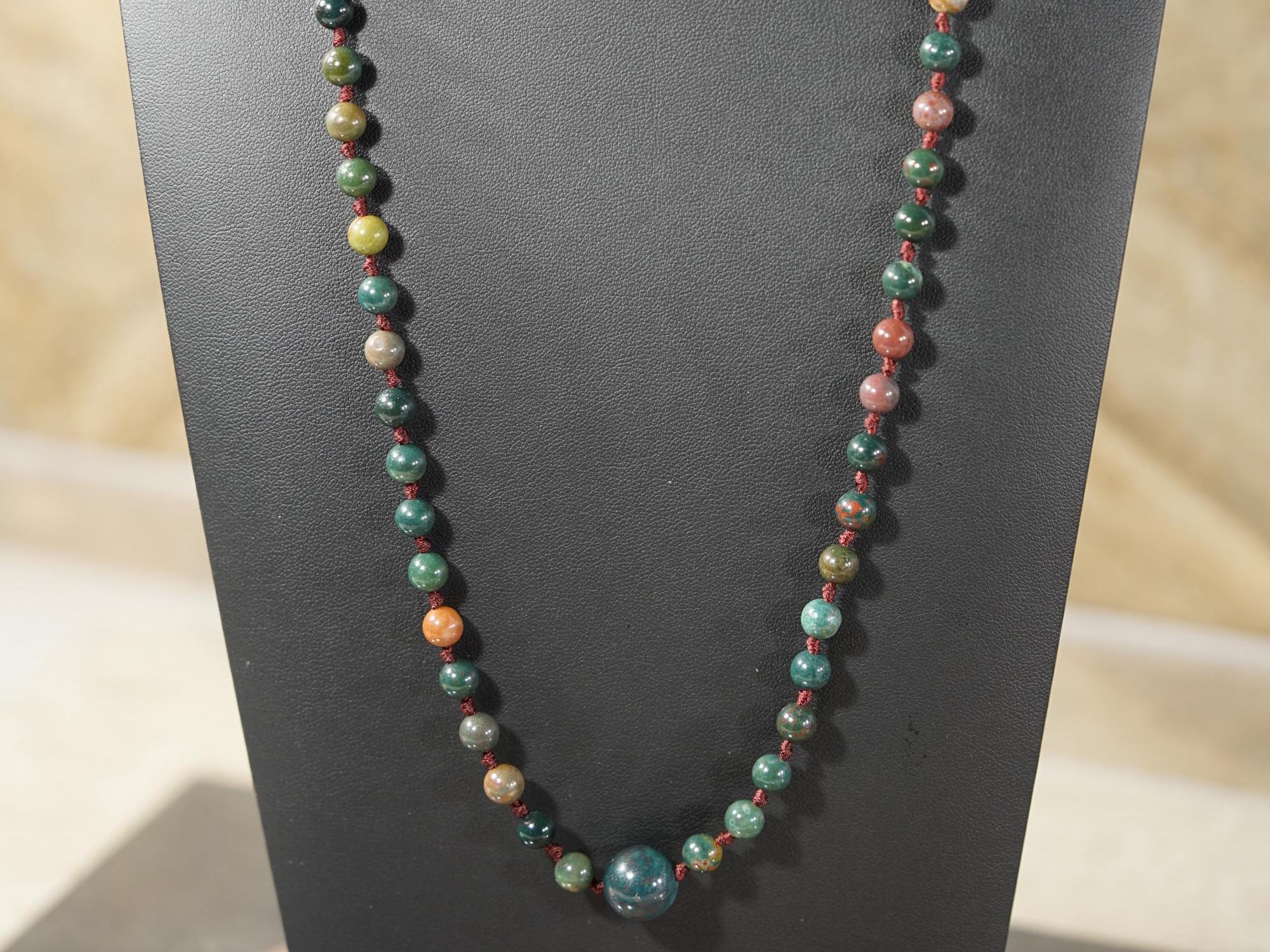Bloodstone Necklace • Claspless Necklace • 6mm • 8mm • 24-50in • Healing Crystal Necklace • Beaded Necklace • A4762