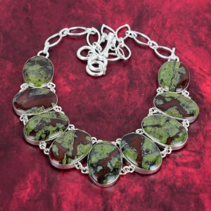 Dragon Blood Jasper Necklace, 925 Sterling Silver Natural Dragon Bloodstone Gemstone Jewelry Adjustable Chain Necklace Gift For Wife & Mom Dragon Blood Jasper Necklace, 925 Sterling Silver Natural Dragon Bloodstone Gemstone Jewelry Adjustable Chain Necklace Gift For Wife & Mom