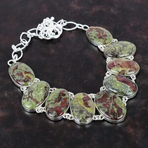 Dragon Bloodstone Necklace: Handmade 925 Sterling Silver, Adjustable Chain Dragon Bloodstone Necklace: Handmade 925 Sterling Silver, Adjustable Chain