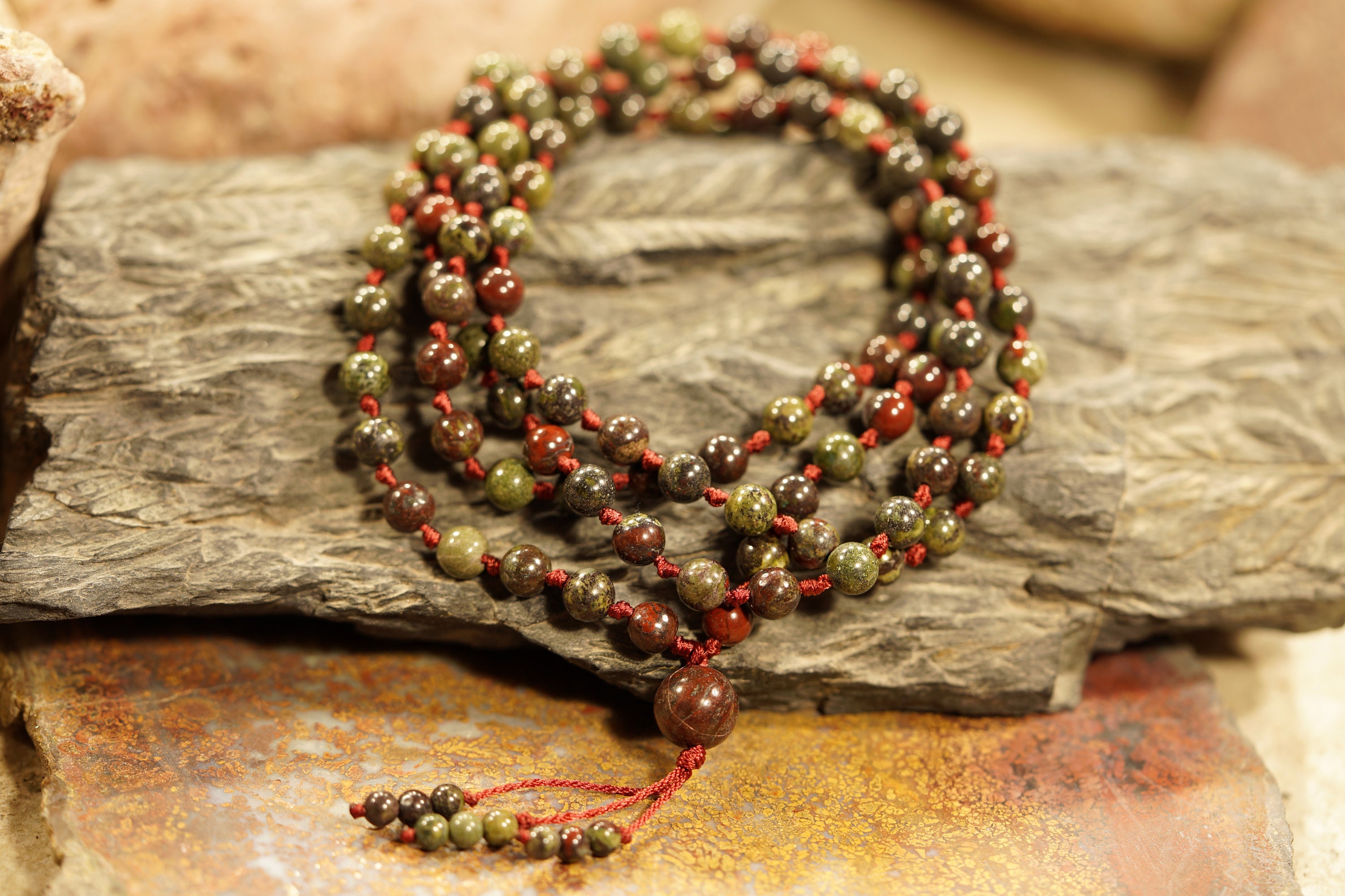 Dragon's Blood Mala • African Bloodstone Necklace • 6mm • Dragon Blood Necklace • 108+1 • African Dragon Blood Jewelry • 1146 Dragon's Blood Mala • African Bloodstone Necklace • 6mm • Dragon Blood Necklace • 108+1 • African Dragon Blood Jewelry • 1146