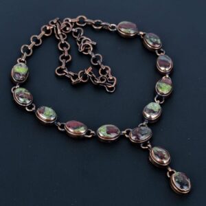 Electroformed Copper Dragon Bloodstone Necklace - Handmade Adjustable Chain Electroformed Copper Dragon Bloodstone Necklace - Handmade Adjustable Chain