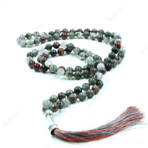 Bloodstone Mala Necklace 108 Beads Hand Knotted, Warrior Stone Of Courage, Root Chakra Vitality, Tassel Necklace, Yoga Meditation Beads Bloodstone Mala Necklace 108 Beads Hand Knotted, Warrior Stone Of Courage, Root Chakra Vitality, Tassel Necklace, Yoga Meditation Beads