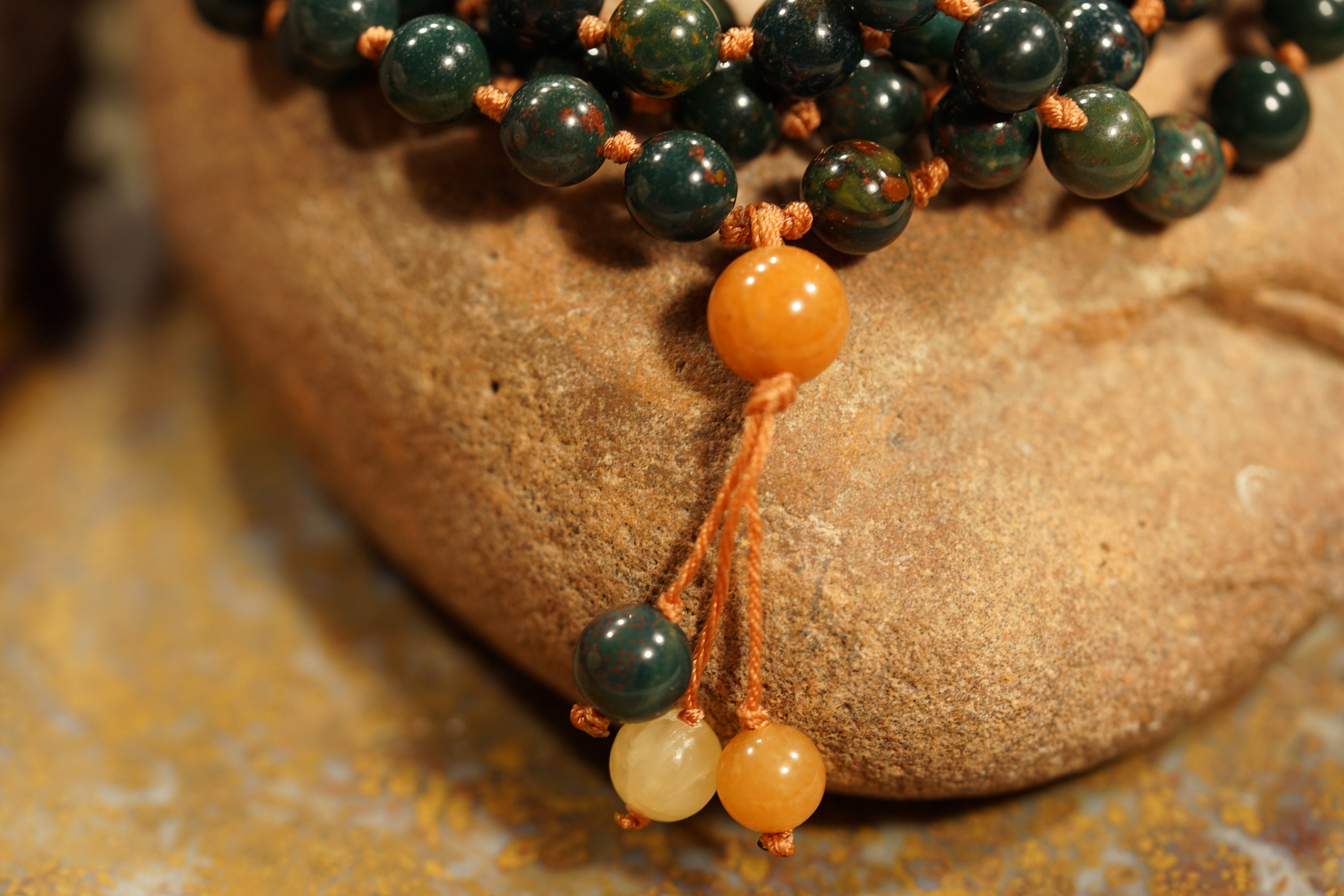 Bloodstone Mala • Hand-knotted Mala • Bloodstone Mala Beads 108 • 8mm • Mala For Purification • Mala Strength • Spiritual Warrior • 3594 Bloodstone Mala • Hand-knotted Mala • Bloodstone Mala Beads 108 • 8mm • Mala For Purification • Mala Strength • Spiritual Warrior • 3594