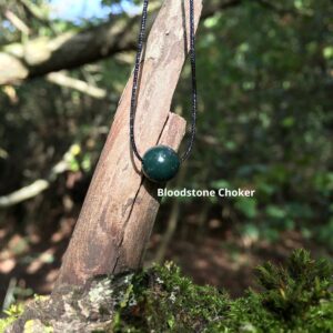 Minimalist Bloodstone Choker: 8mm Bead Necklace Minimalist Bloodstone Choker: 8mm Bead Necklace