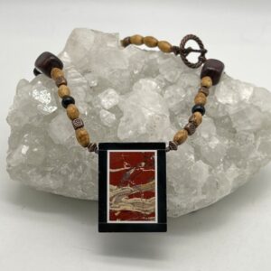 Natural Bone and Bloodstone Beaded Necklace-21” Natural Bone and Bloodstone Beaded Necklace-21”
