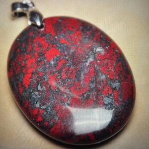 Very Beautiful Australian Bloodstone Necklace, Healing Stone, 925 Silver, One Of A Kind Very Beautiful Australian Bloodstone Necklace, Healing Stone, 925 Silver, One Of A Kind