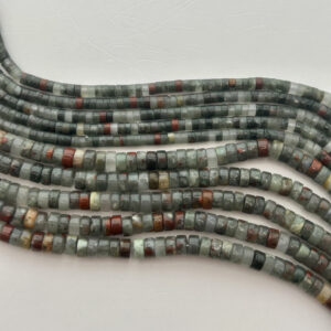 4mm and 6mm heishi African Blood Stone gemstone beads. 15” strand of green and red heishi beads. Setonite. Mix of chalcedony and Jasper. 4mm and 6mm heishi African Blood Stone gemstone beads. 15” strand of green and red heishi beads. Setonite. Mix of chalcedony and Jasper.