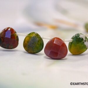 M/ Blood Stone 12x12mm/ 10x10mm Flat Briolette Beads 16" strand Natural gemstone beads for jewelry making M/ Blood Stone 12x12mm/ 10x10mm Flat Briolette Beads 16" strand Natural gemstone beads for jewelry making