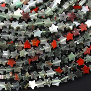 Natural African Bloodstone Beads 6mm Carved Gemstone 15.5" Strand Natural African Bloodstone Beads 6mm Carved Gemstone 15.5" Strand