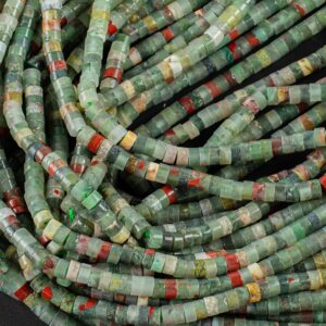 Natural Bloodstone Heishi Discs Beads 2x4mm 3x6mm 15.5" Strand Natural Bloodstone Heishi Discs Beads 2x4mm 3x6mm 15.5" Strand