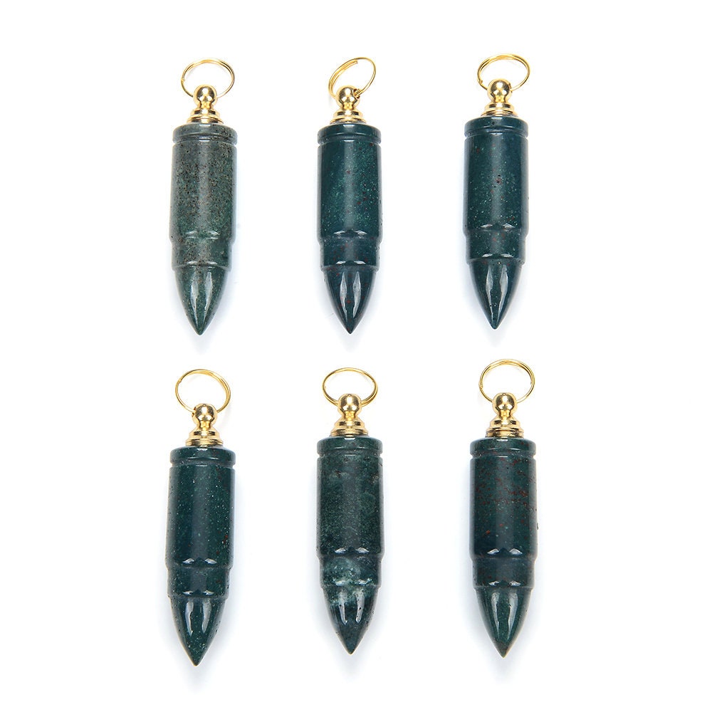 53x14mm Natural African Blood Stone Gemstone Perfume Bottle Pendant Bullet Point, Essential Oil Bottle Beads 1 Bead (80017258-p72) 53x14mm Natural African Blood Stone Gemstone Perfume Bottle Pendant Bullet Point, Essential Oil Bottle Beads 1 Bead (80017258-p72)