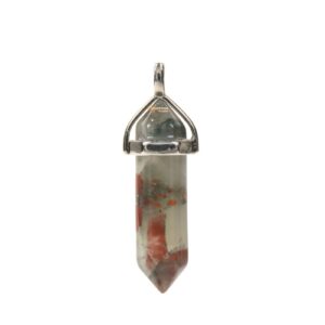 African bloodstone healing hexagonal point pendant focal bead African bloodstone healing hexagonal point pendant focal bead