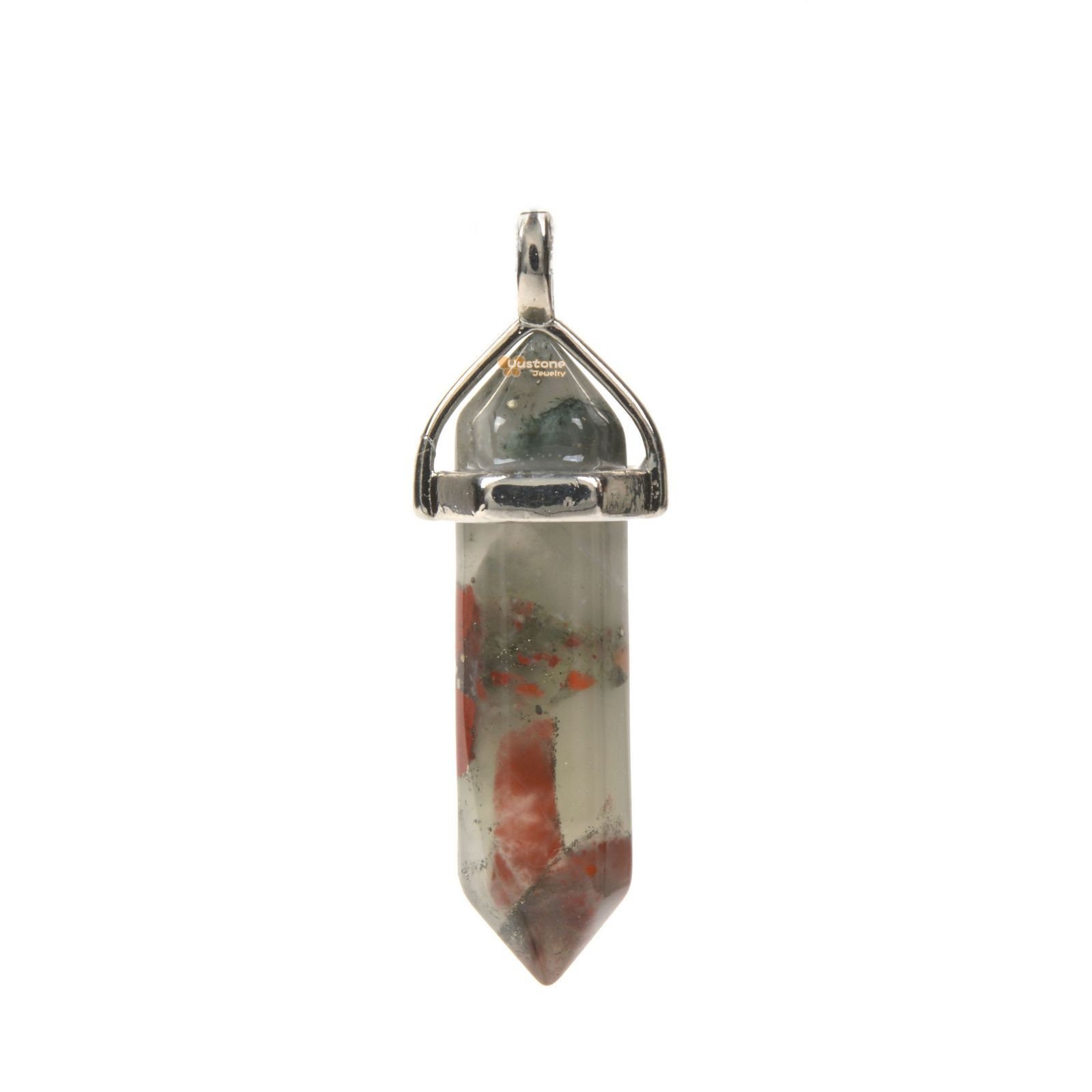 African Bloodstone  Healing Hexagonal Point Pendant Focal Bead