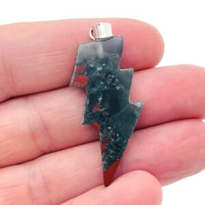 African Bloodstone Lightning Pendant - Lightning Crystal - Lightning Stone - Crystal Carving - Nc1151 African Bloodstone Lightning Pendant - Lightning Crystal - Lightning Stone - Crystal Carving - Nc1151