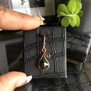 Bloodstone Choker Necklace: Copper Wire Wrapped Pendant Bloodstone Choker Necklace: Copper Wire Wrapped Pendant