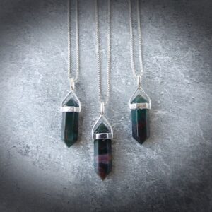 Crystal Point Necklace Sterling Silver • Bloodstone Hexagon Pendant • Gift for Crystal Lover • Root Chakra Pendant • Affordable Jewelry Gift Crystal Point Necklace Sterling Silver • Bloodstone Hexagon Pendant • Gift for Crystal Lover • Root Chakra Pendant • Affordable Jewelry Gift