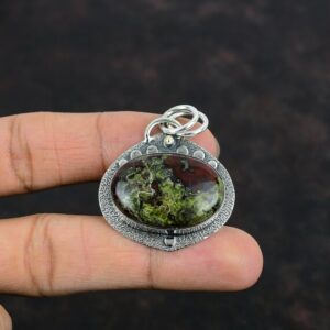 Dragon Bloodstone 925 Sterling Silver Pendant - Handmade Gemstone Jewelry Dragon Bloodstone 925 Sterling Silver Pendant - Handmade Gemstone Jewelry